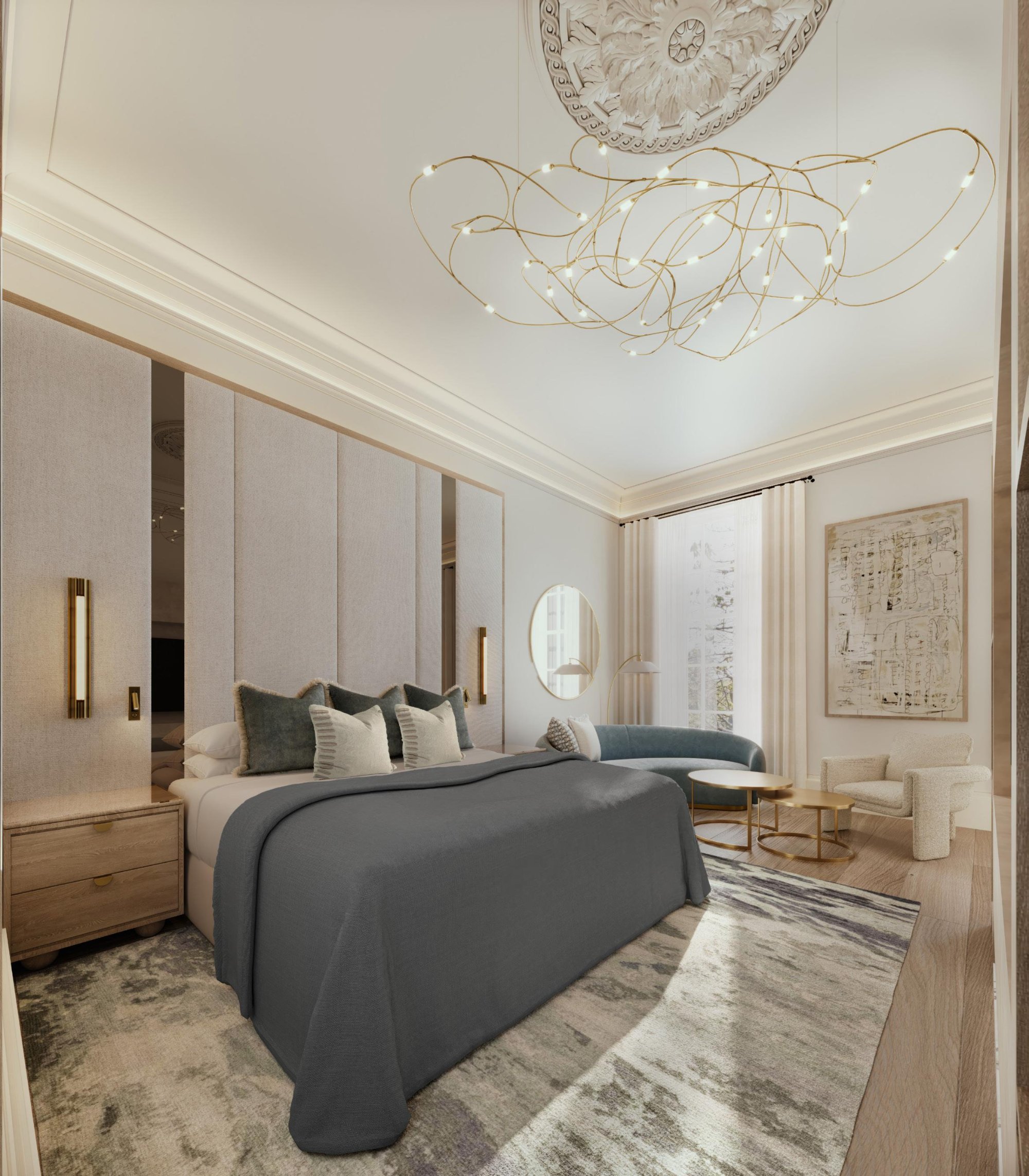 A discreet VIP suite at Eleven Royal Terrace, a private Edinburgh townhouse for dignitaries and celebrity clientele